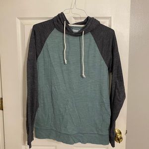 Gray and green hoodie